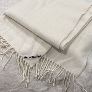 Acne Studios Off-White Wool Fringe Scarf New